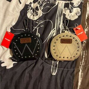 Wrangler Black & Cream Coin Zipper Pouches